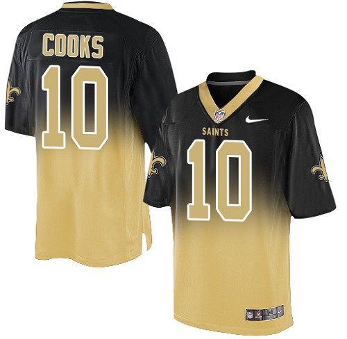 Men's Limited Brandin Cooks Nike Jersey Black/Gold - #10 Fadeaway NFL New Orleans Saints